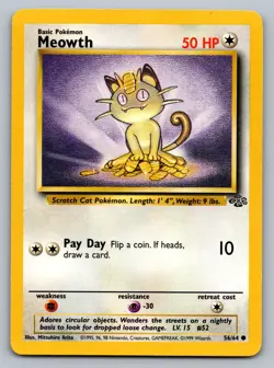 Pokemon TCG Jungle Meowth 56/64 - Image 1