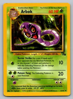 Pokemon TCG Fossil Arbok 31/62 - Image 1