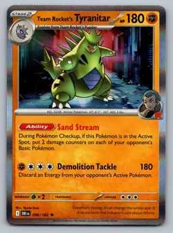 Pokemon TCG SV10: Destined Rivals Team Rocket's Tyranitar 096/182 - Image 1