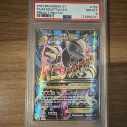 Pokemon M Mewtwo EX Full Art Ultra Rare PSA 8 159/162 Breakthrough 2015 - Image 2