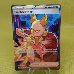 Ultra Rare Firebreather Trainer 119/094 Phantasmal Flames Holo Full Art Pokemon - Image 1