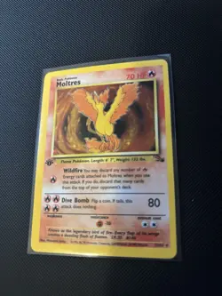 Pokemon Moltres 12/62 Fossil Holo Rare 1999 1st edition - Image 1
