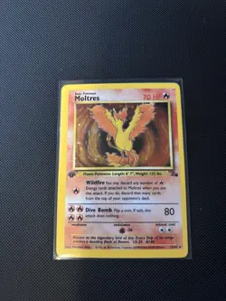 Pokemon Moltres 12/62 Fossil Holo Rare 1999 1st edition - Image 2