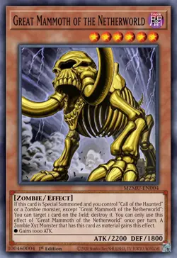 MZMU-EN004 Great Mammoth of the Netherworld Rare 1st Edition YuGiOh - Image 1