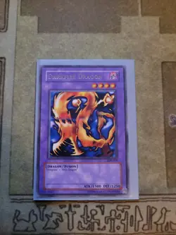 YUGIOH DARKFIRE DRAGON LOB-019 RARE UNLIMITED ED NM 1996 - Image 1