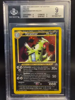 Pokemon Card Tyranitar 12/75 Holo - Neo Discovery 1st Edition BGS 9 Italian - Image 1