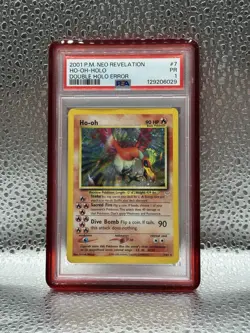 Ho-Oh Neo Revelation Holo Card 07/64 PSA 1 DOUBLE HOLO ERROR - Guard Included - Image 1