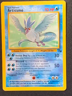 Articuno 17/62 Fossil Non Holo Rare Pokemon Card WOTC Vintage - Image 1