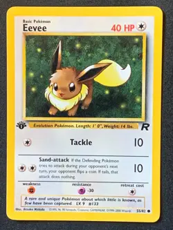 Eevee 55/82 1st edition team rocket vintage WOTC pokemon card - Image 1