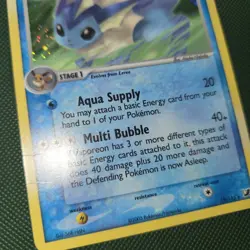 HOLO BLEED ERROR HP Vaporeon 19/115 EX Unseen Forces Nintendo Pokemon Card - Image 3