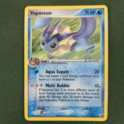 HOLO BLEED ERROR HP Vaporeon 19/115 EX Unseen Forces Nintendo Pokemon Card - Image 4