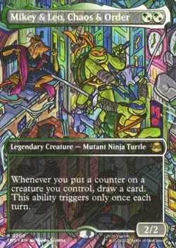 Mikey & Leo, Chaos & Order (Borderless) R Teenage Mutant Ninja Turtles 200 NM - Image 1