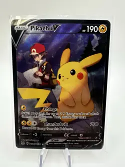 Pokemon TCG Pikachu v TG16/TG30 Lost Origin 2022 Full Art Holo Ultra Rare Card - Image 1