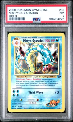 2000 Pokemon Gym Challenge - Misty's Gyarados #13 Holo - PSA 7 - Image 1