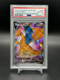2020 Pokemon Champions Path ETB Promo Charizard V SWSH050 PSA Gem Mint 10 - Image 1