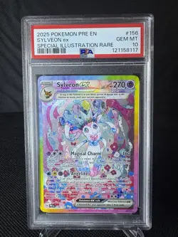 2025 POKEMON PRE EN-PRISMATIC EVOLUTIONS #156 SYLVEON EX PSA 10 - Image 1