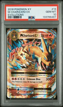 2016 POKEMON XY EVOLUTIONS #13 M CHARIZARD EX PSA 10 - Image 1
