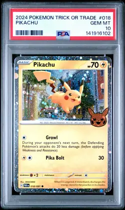2024 POKEMON TRICK OR TRADE #018 PIKACHU PSA 10 - Image 1