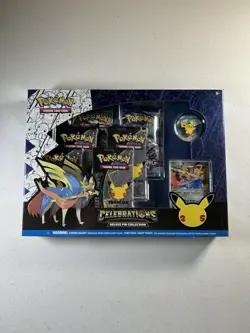Pokemon TCG: Celebrations Deluxe Pin Collection Zacian New Sealed **Damage** - Image 1