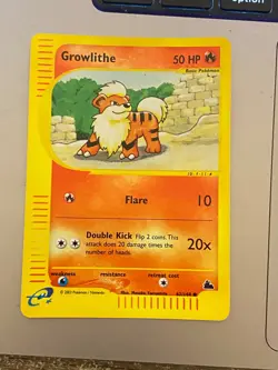 2003 Pokemon Growlithe Skyridge Reverse Holo 62/144 Rare Vintage WOTC - Image 1