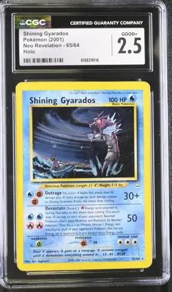 CGC 2.5 Shining Gyarados 2001 Neo Revelation 65/64 Holo Pokemon Card - Image 1