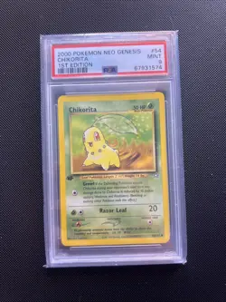 2000 POKEMON NEO GENESIS 1ST EDITION #54 CHIKORITA PSA 9 - Image 1