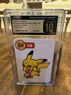 CGC GEM MINT 10 3rd Place Pikachu Taruka Card Game Pokemon Playing Cards 2025 - Image 1