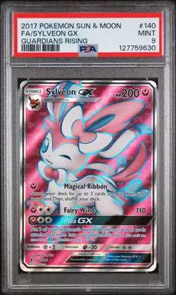 2017 POKEMON SUN & MOON GUARDIANS RISING #140 FULL ART/SYLVEON GX PSA 9 - Image 1