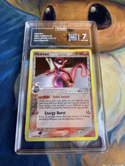 2005 POKEMON EX DELTA SPECIES #12 MEWTWO-REVERSE FOIL STAMPED TAG 7 No PSA BGS - Image 1