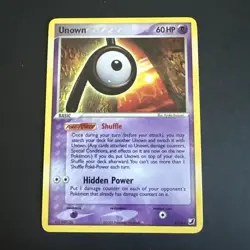LP Unown P/28 Holographic LP Condition - Pokemon EX Unseen Forces - Image 1