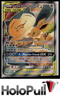 Pokemon TCG SM Promos Eevee & Snorlax GX #SM169 Promo,Holo - Image 1