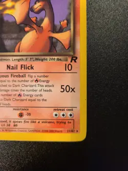 DARK CHARIZARD 21/82 TEAM ROCKET MP RARE VINTAGE Pokemon TCG Non-holo - Image 4