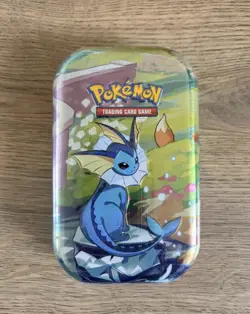 Pokemon TCG: Scarlet & Violet—Prismatic Evolutions Mini Tin – Vaporeon - New - Image 2