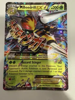 Pokemon TCG Mega M Beedrill EX XY158 Black Star Promo Holo Ultra Rare 2016 - Image 1