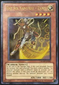Yugioh The Six Samurai - Zanji Unlimited Edition Ultra Rare RYMP-EN092 NM - Image 1