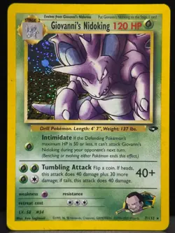 Giovanni's Nidoking 7/132 WOTC Gym Challenge Unlimited Holo Holo Pokemon Card MP - Image 1