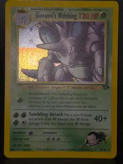 Giovanni's Nidoking 7/132 WOTC Gym Challenge Unlimited Holo Holo Pokemon Card MP - Image 2