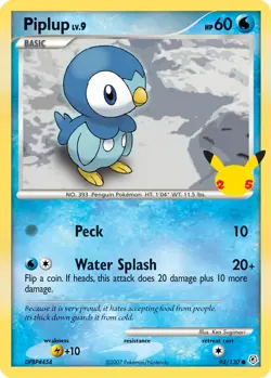 Piplup 93/130 Jumbo First Partner Pack Pokemon Card NM - Image 1