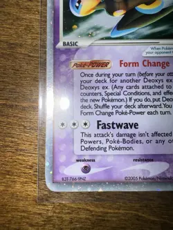 Pokemon Deoxys EX Speed Forme 93/106 Emerald Holo LP Card - Image 5