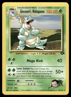 Pokemon Cards Giovanni's Nidoqueen 23/132 Unlimited Gym Challenge Rare LP - Image 1