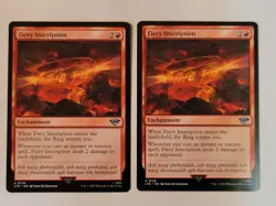 2x Fiery Inscription Lord of the Rings Uncommon Enchantment LTR 126 mtg NM/M - Image 1