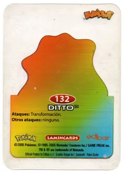 DITTO #132 LAMINCARD COLECCION POKEMON LAMINCARDS 2005 EDIBAS (USADA) - Image 2