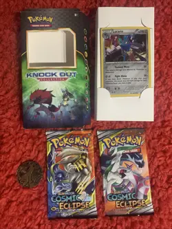 Pokemon TCG: 2017 Knock Out Collection Lucario Collection Box-Cosmic Eclipse 820650131394 - Image 1