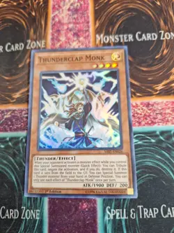 Yu-Gi-Oh! Thunderclap Monk SAST-EN026 Super Rare 1st Edition Near Mint b2/ - Image 1