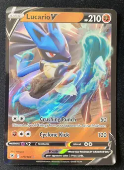 Lucario V 078/189 Astral Radiance Ultra Rare Holo Pokemon TCG Card NM - Image 1