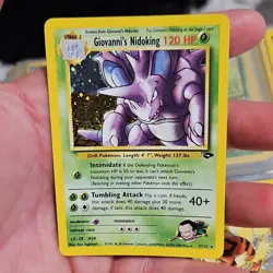Pokemon Giovanni's Nidoking Gym Challenge Holo Rare 7/132 120 HP English Card - Image 1