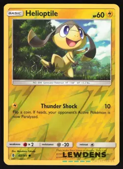Helioptile - 43/145 - Common Reverse Holo - Guardians Rising - Pokemon Card - Image 1