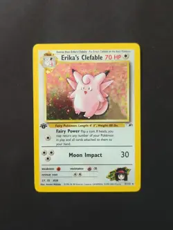 Pokemon TCG Erika's Clefable Gym Heroes Holo Card 1st Edition 3/132 - Image 1