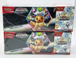 LOT OF 2 Pokemon Prismatic Evolutions Surprise Box+Booster Bundle Sams Club Set - Image 1