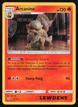 Arcanine - 6/18 - Rare - Holo - Detective Pikachu - Pokemon Card - Image 1